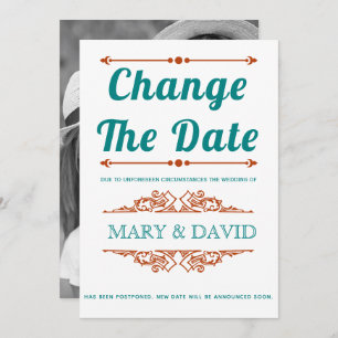 Aquamarines Blau und Rost Ändern Datum Ankündigung