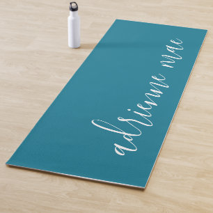 Aquamarines Blau und Weiß, Personalisiert reversi Yogamatte