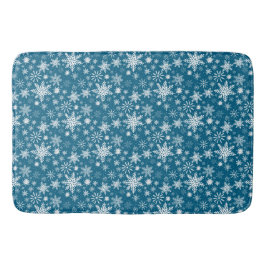 Aquamarines Blau und Weiß Weihnachten Schneeflocke Badematte