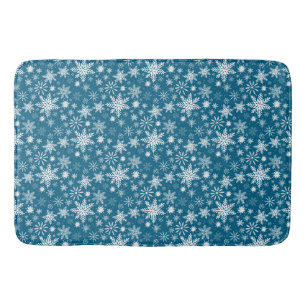 Aquamarines Blau und Weiß Weihnachten Schneeflocke Badematte