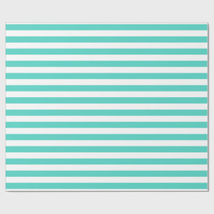 Aquamarines Blau- und Weißstreifenmuster Geschenkpapier