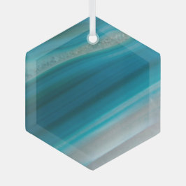 Aquamarines Blaubandmuster Ornament Aus Glas
