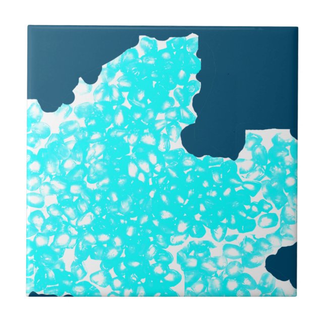 Aquamarines Blaues Abstraktes Meer Künstlerische M Fliese (Vorderseite)