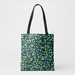 Aquamarines blaues Abstraktes Muster Tasche