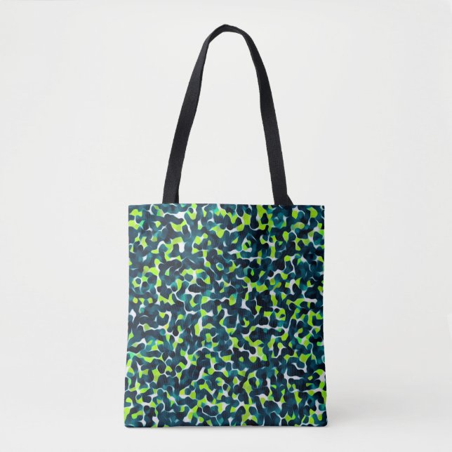 Aquamarines blaues Abstraktes Muster Tasche (Vorderseite)