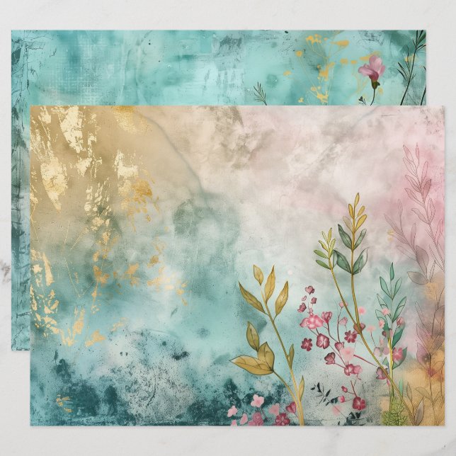 Aquamarines blaues Aquamaran Sea Scrapbook Paper (Vorne/Hinten)