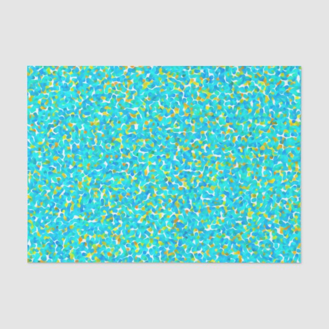 Aquamarines blaues gelbes Abstraktes Muster Seidenpapier (Vorderseite)