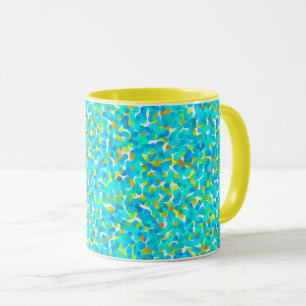 Aquamarines blaues gelbes Abstraktes Muster Tasse