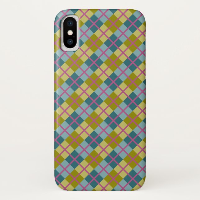 Aquamarines blaues Gelbgelbes Magentafel Case-Mate iPhone Hülle (Rückseite)