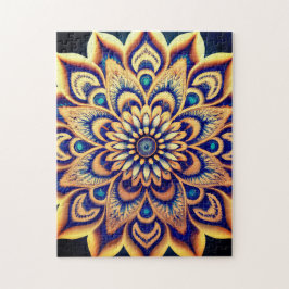 Aquamarines blaues goldblütenfarbenes Mandala