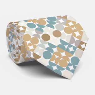 Aquamarines blaues graues Taupe Beige Kunstmuster Krawatte