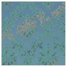 Aquamarines blaues Grün-Damast-Druck-Gewebe Stoff