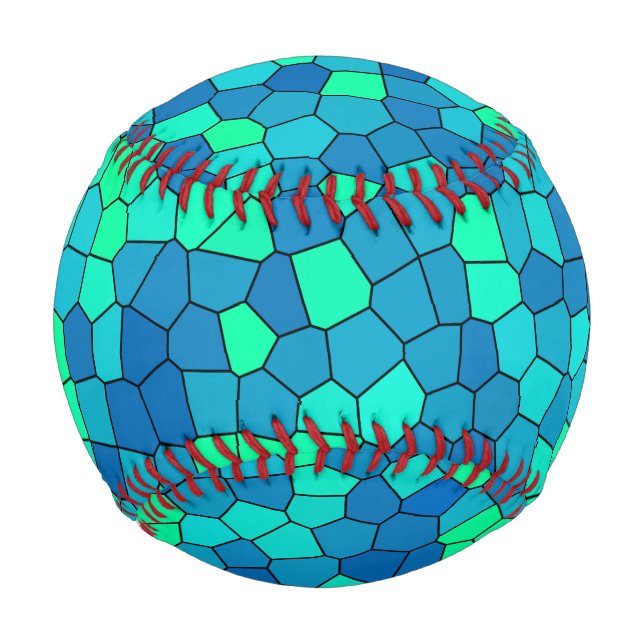 Aquamarines blaues, grün-zyanfarbenes Glasmuster Baseball (Vorderseite)