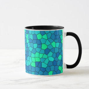 Aquamarines blaues, grün-zyanfarbenes Glasmuster Tasse