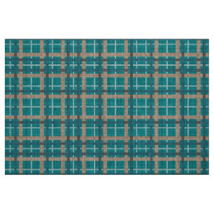 Aquamarines Blaues grünes Taupe-Brauner Tartan-Qu Stoff