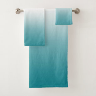 Aquamarines blaues Ombre Badhandtuch Set