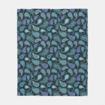 Aquamarines blaues Paisley-Floral-Muster
