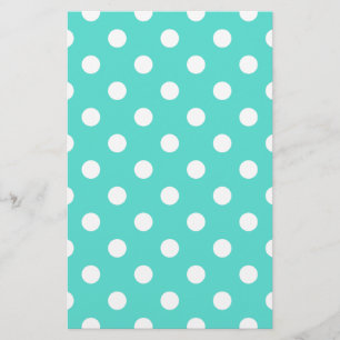 Aquamarines blaues Polka-Punkt-Muster Briefpapier