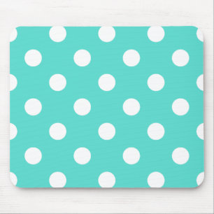 Aquamarines blaues Polka-Punkt-Muster Mousepad