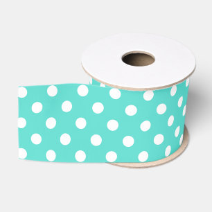Aquamarines blaues Polka-Punkt-Muster Ripsband