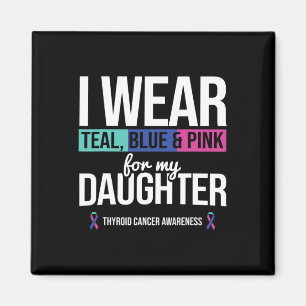 Aquamarines blaues Rosa für Schilddrüsenkrebs Magnet
