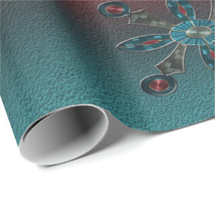 Aquamarines blaues Rot-Holz Geschenkpapier