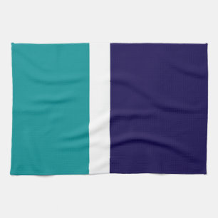 Aquamarines, blaues Schlichtes Farbblockdesign Geschirrtuch