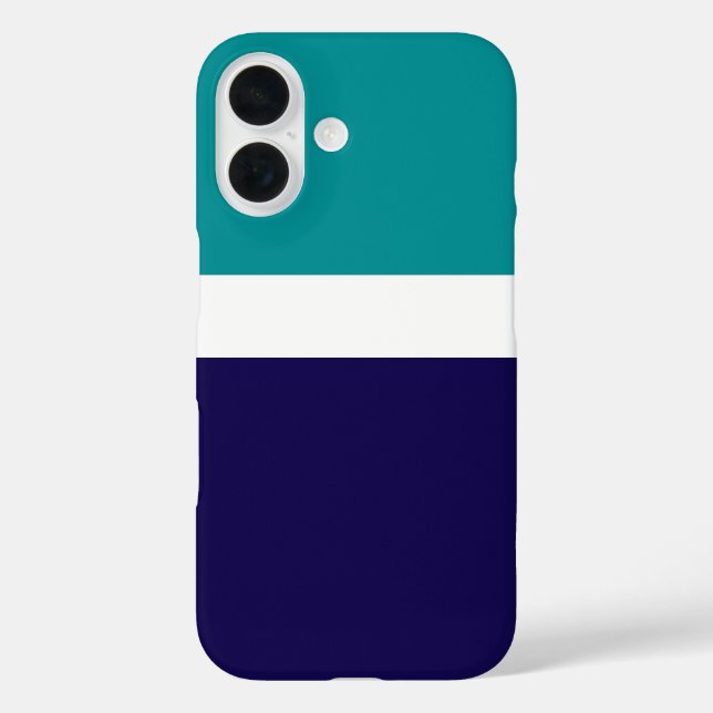 Aquamarines, blaues Schlichtes Farbblockdesign iPhone 16 Hülle (Rückseite)