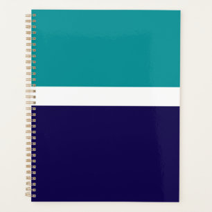 Aquamarines, blaues Schlichtes Farbblockdesign Planer