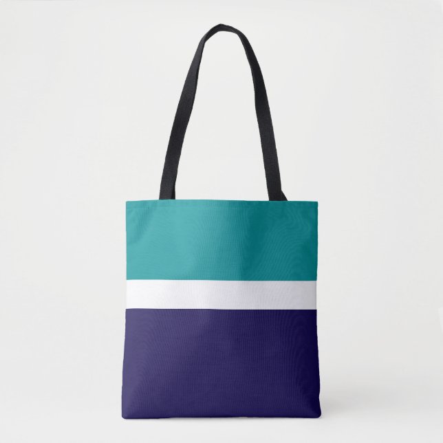 Aquamarines, blaues Schlichtes Farbblockdesign Tasche (Vorderseite)