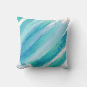 Aquamarines blaues Türkis Grün Ombre Wasserfarbe Kissen