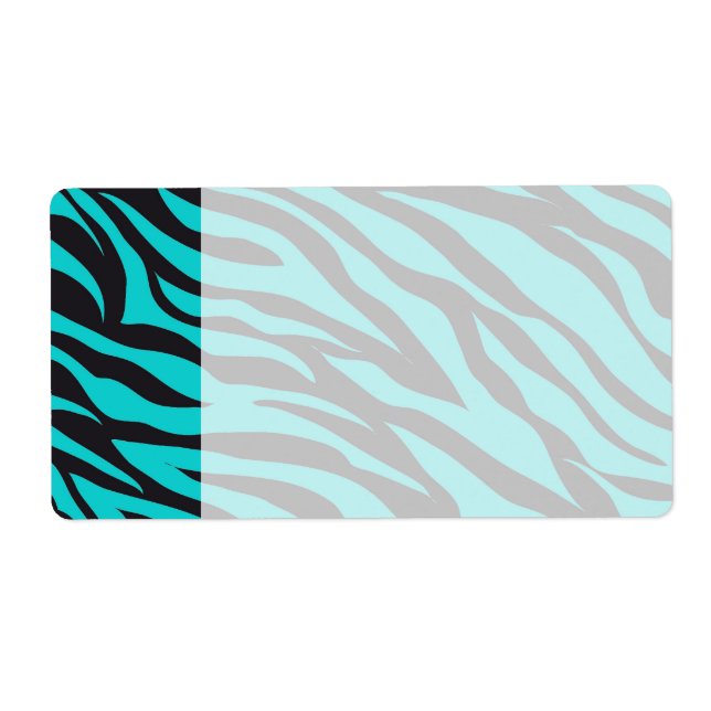 Aquamarines blaues Zebra Streifen Wildtierdrucke N (Vorne)