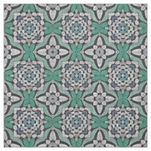 Aquamarines blaugrünes Retro-Chic Nouveau Deko Mus Stoff