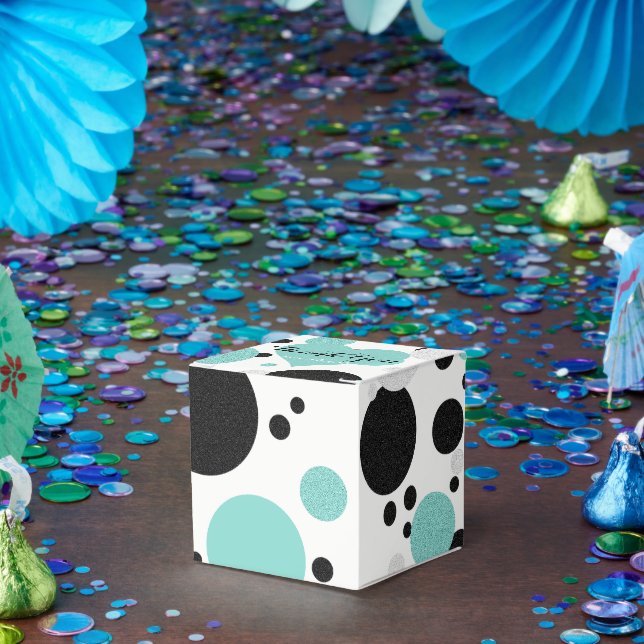 Aquamarines Blue Heart Polka Dot Brautparty Party Geschenkschachtel (Party)
