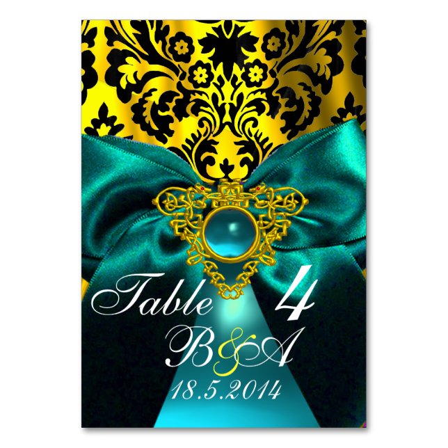 AQUAMARINES BLUE RIBBON GOLD CELTIC HERZ DAMASK MO TISCHNUMMER (Vorderseite)