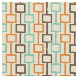Aquamarines braunes Orange Retro geometrisches Mus Stoff