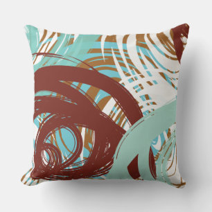 Aquamarines braunes SPIRALDESIGN Retrowurfkissen Kissen