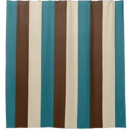 Aquamarines Brown und beige vertikale Streifen Duschvorhang