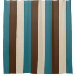 Aquamarines Brown und beige vertikale Streifen Duschvorhang