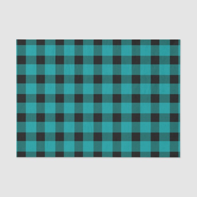 Aquamarines Buffalo Country Lumberjack Kariert Seidenpapier (Vorderseite)
