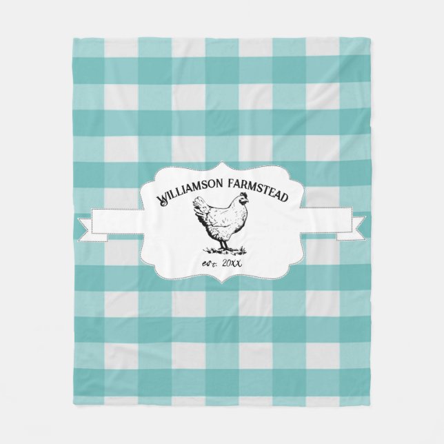 Aquamarines Buffalo Kariert Farm Hühnchen Fleece B (Vorderseite)