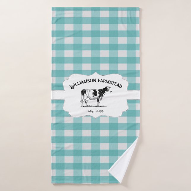 Aquamarines Buffalo Kariert Farm Kuh Badetuch Set (Badehandtuch)