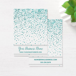 Aquamarines Confetti auf der Display-Karte des Whi