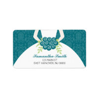 Aquamarines Damask Muster-Brautparty