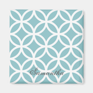 Aquamarines Diamantmuster Personalisiert Magnet