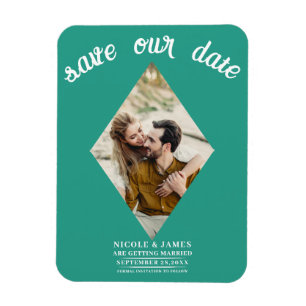 Aquamarines Diamond-Foto Hochzeit Sichern Sie das  Magnet