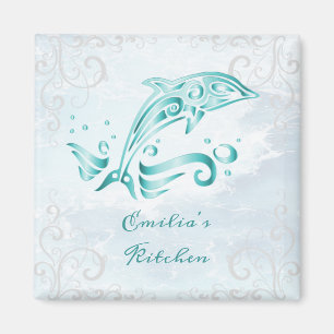 Aquamarines Dolphin Personalisiert Magnet