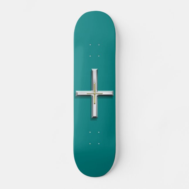 Aquamarines Doppelkreuz-Skateboard Skateboard (Vorderseite)