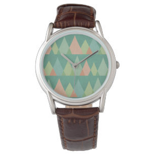 Aquamarines Dreieck-Muster SüdwestenGeo Schritt-  Armbanduhr