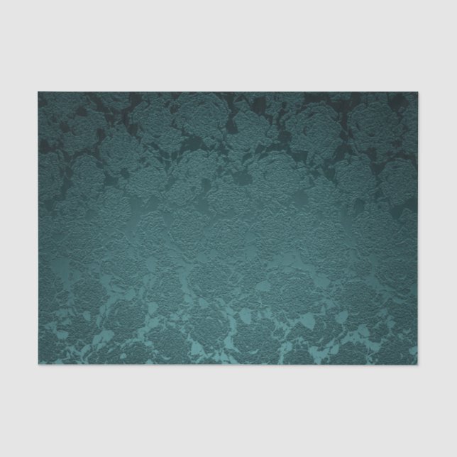 Aquamarines dunkles Sukkulent florales Metallic Mu Seidenpapier (Vorderseite)
